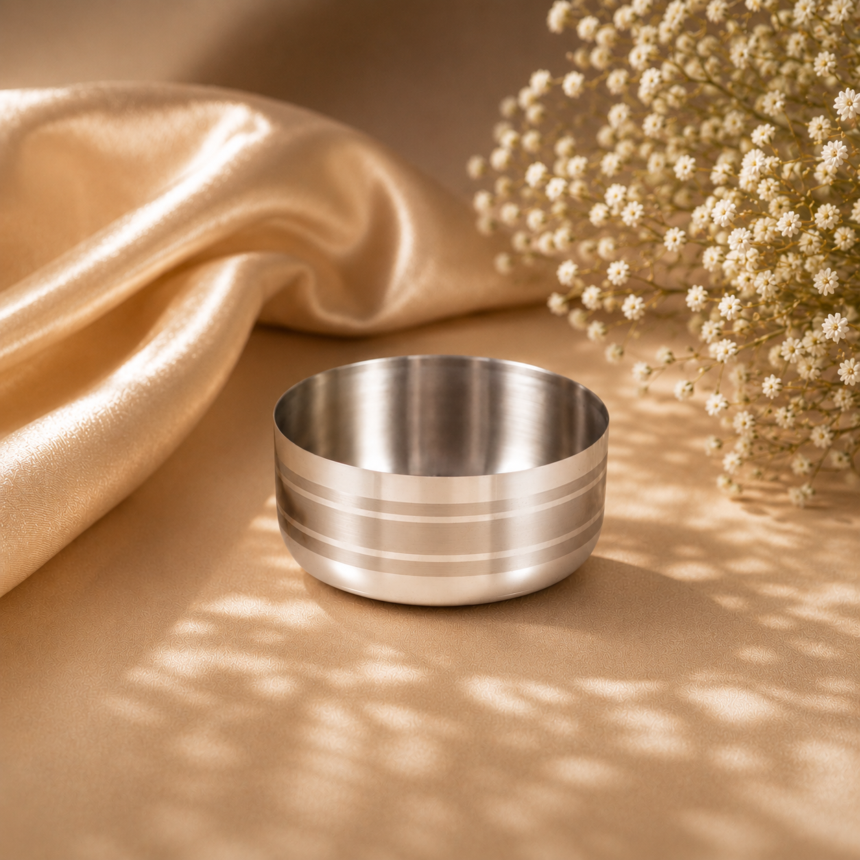Striped Silver Bowl