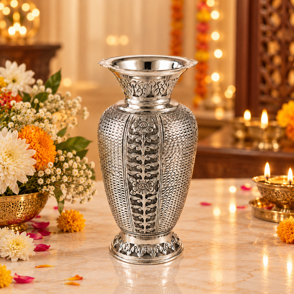 Victorian Silver Floral Vase