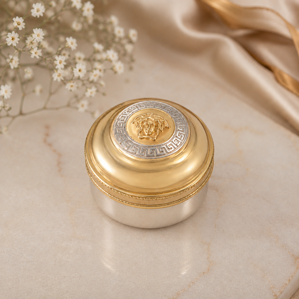 Luxe Medallion Silver Box