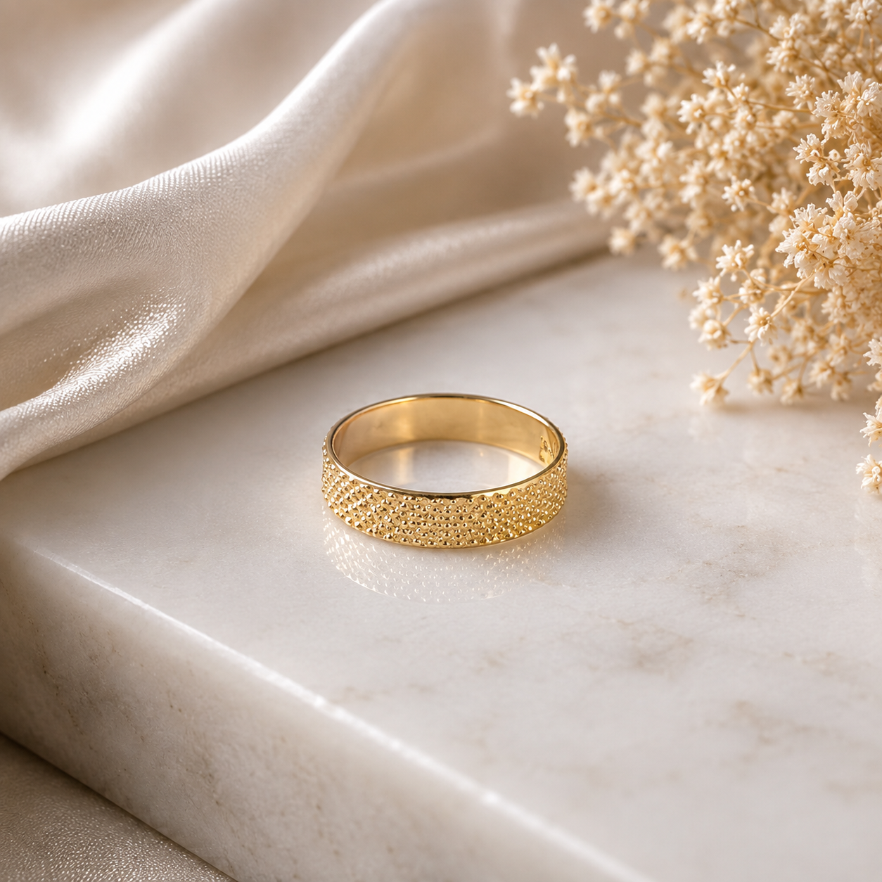 Yug Textured Gold Band Ring For Him
