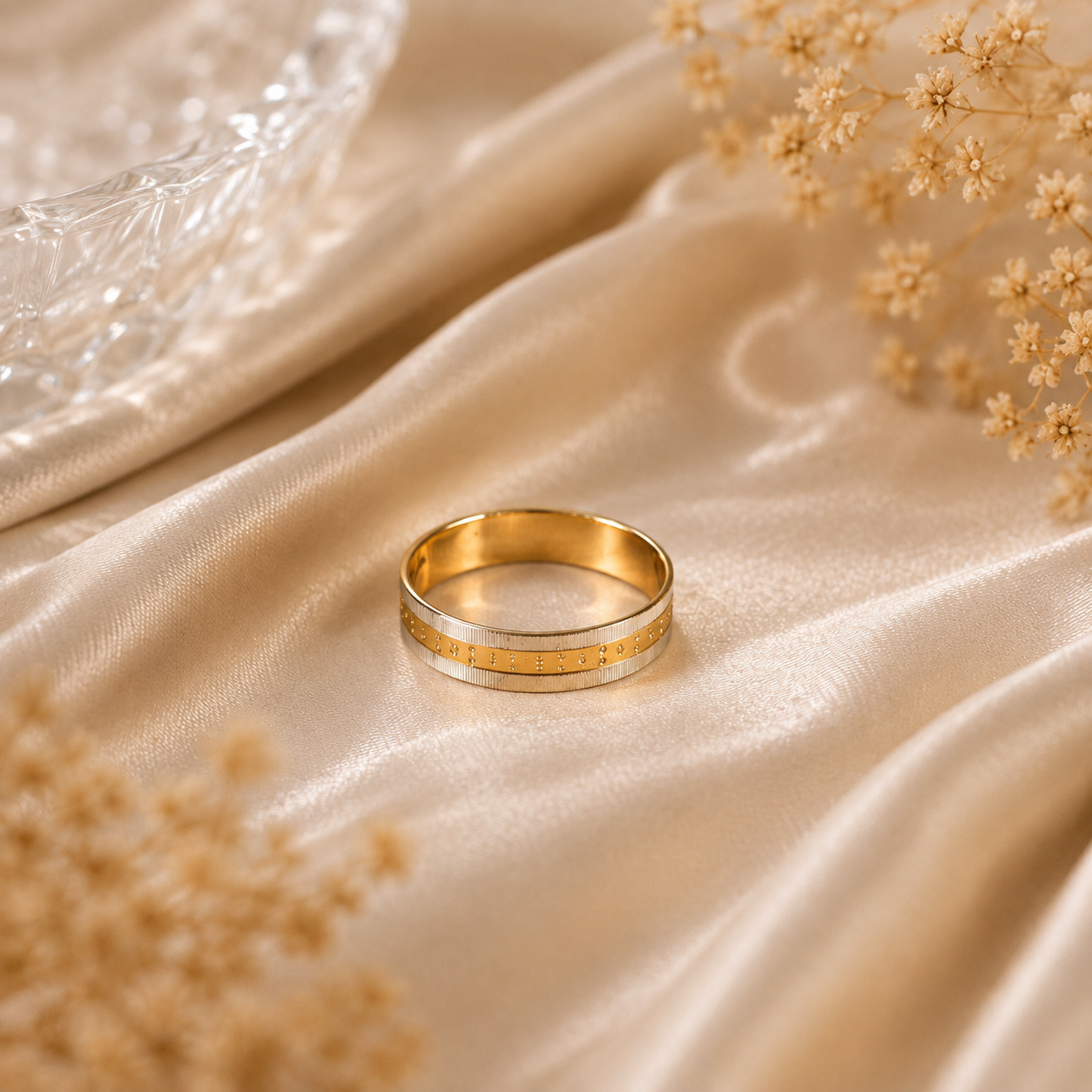 Rivan Dual-Tone Gold Band Ring For Him