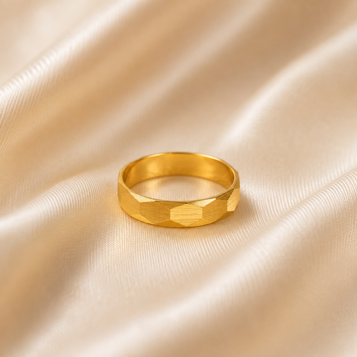 Arnav Geo Cut Gold Band Ring For Him