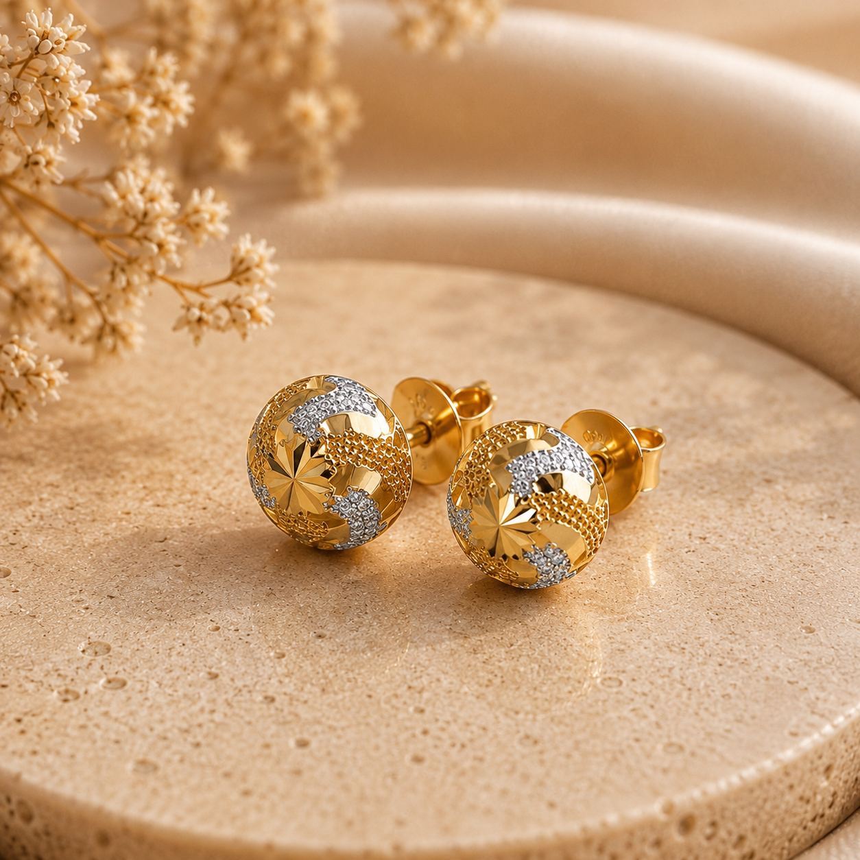Tara Dual Glow Gold Earrings