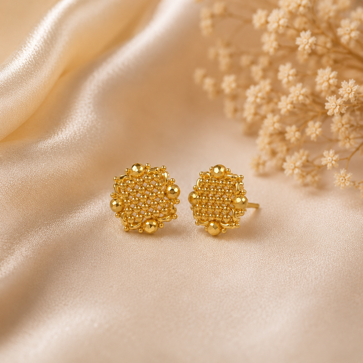Riyana Pearl Charm Gold Earrings