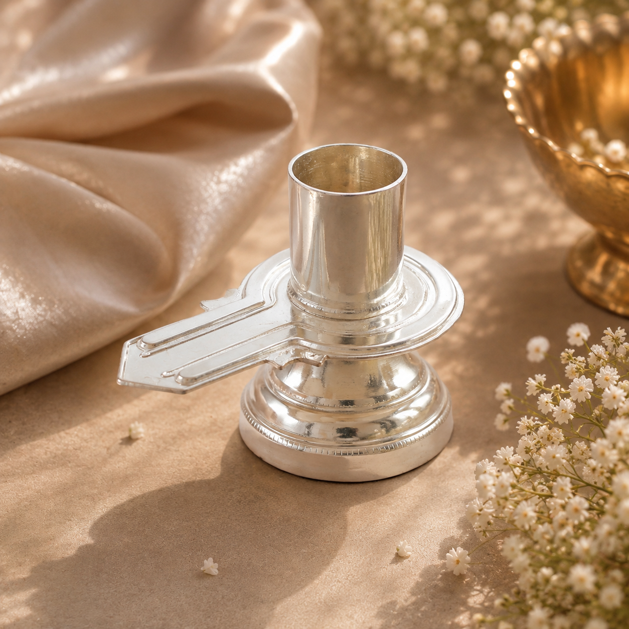 Om Namah Silver Shivling