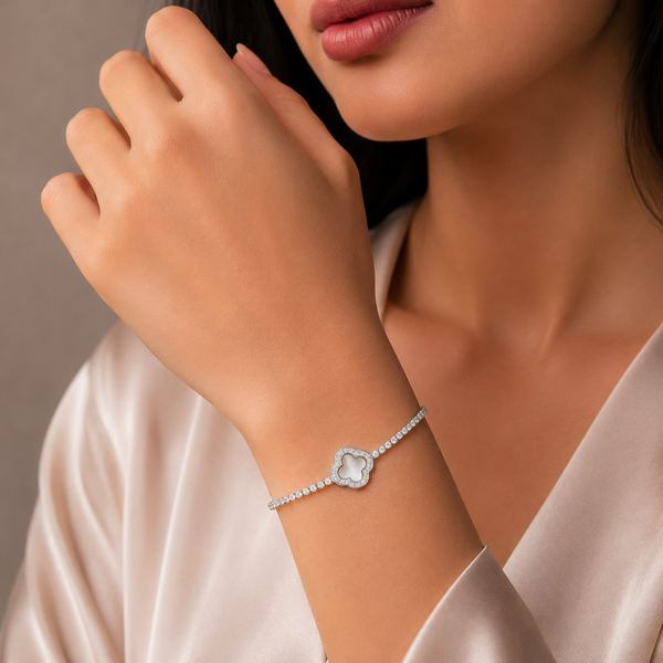 Prisha Clover Silver Bracelet