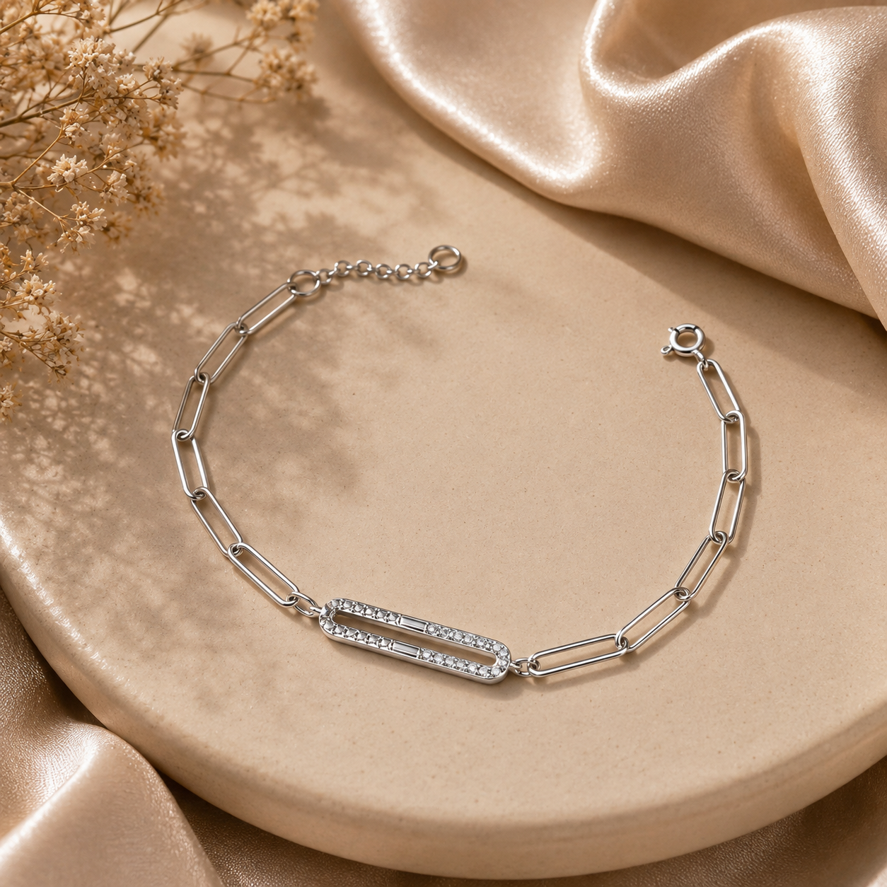 Yuvika Infinity Link Silver Bracelet
