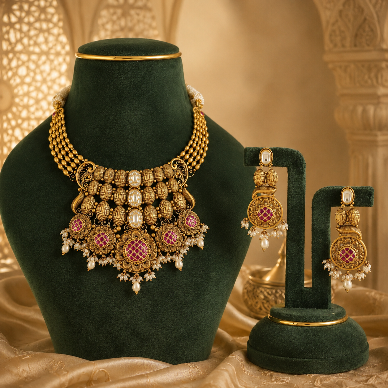 Devika Royal Gold Necklace Set