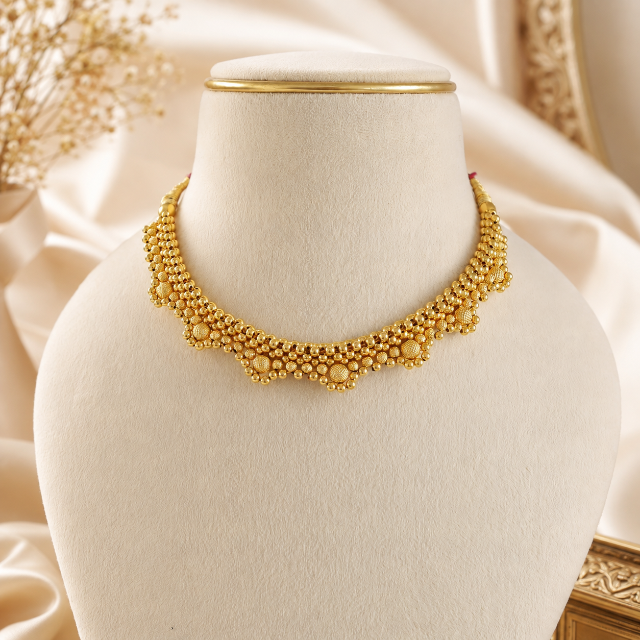Anvika Beaded Gold Necklace
