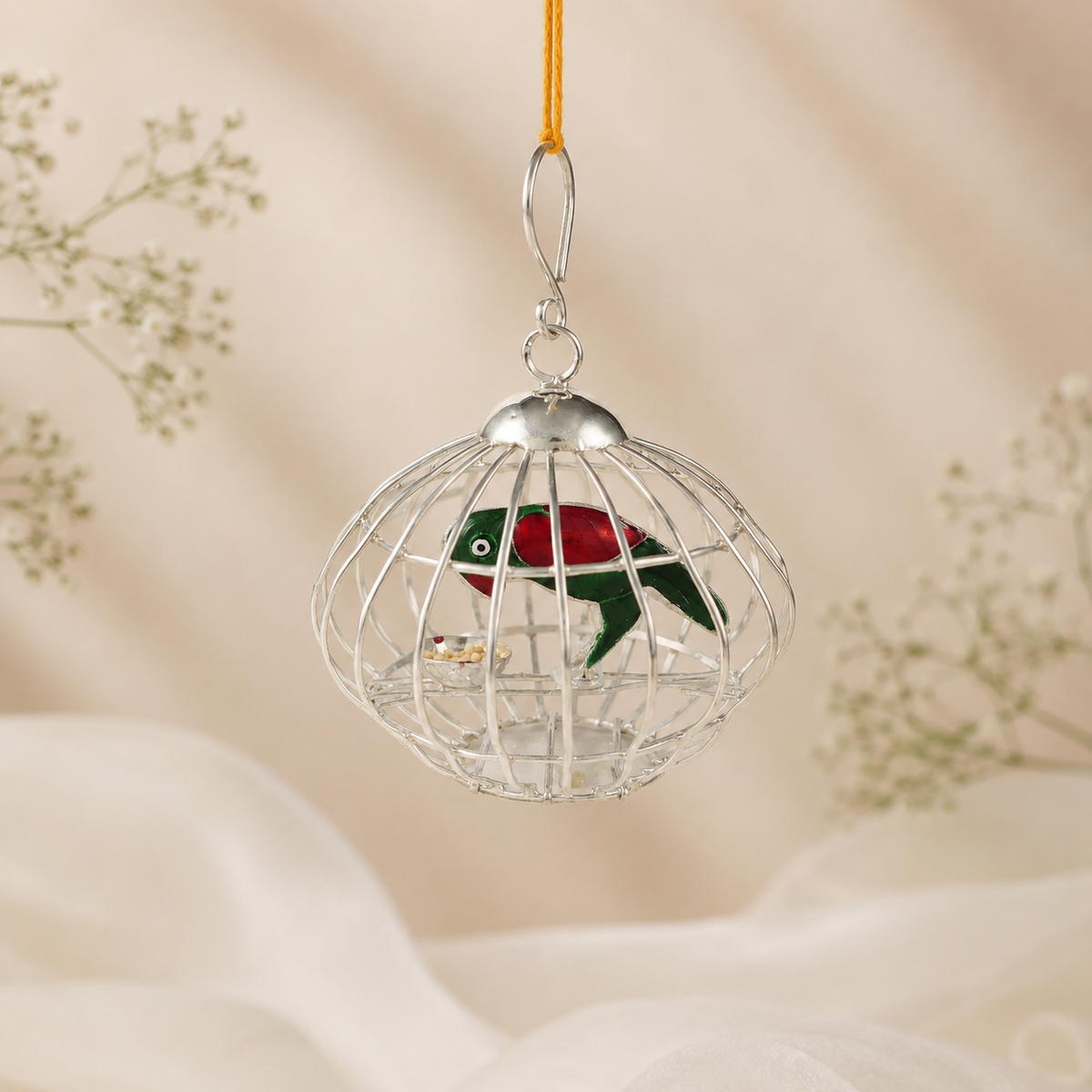 Decor Parrot Silver Cage