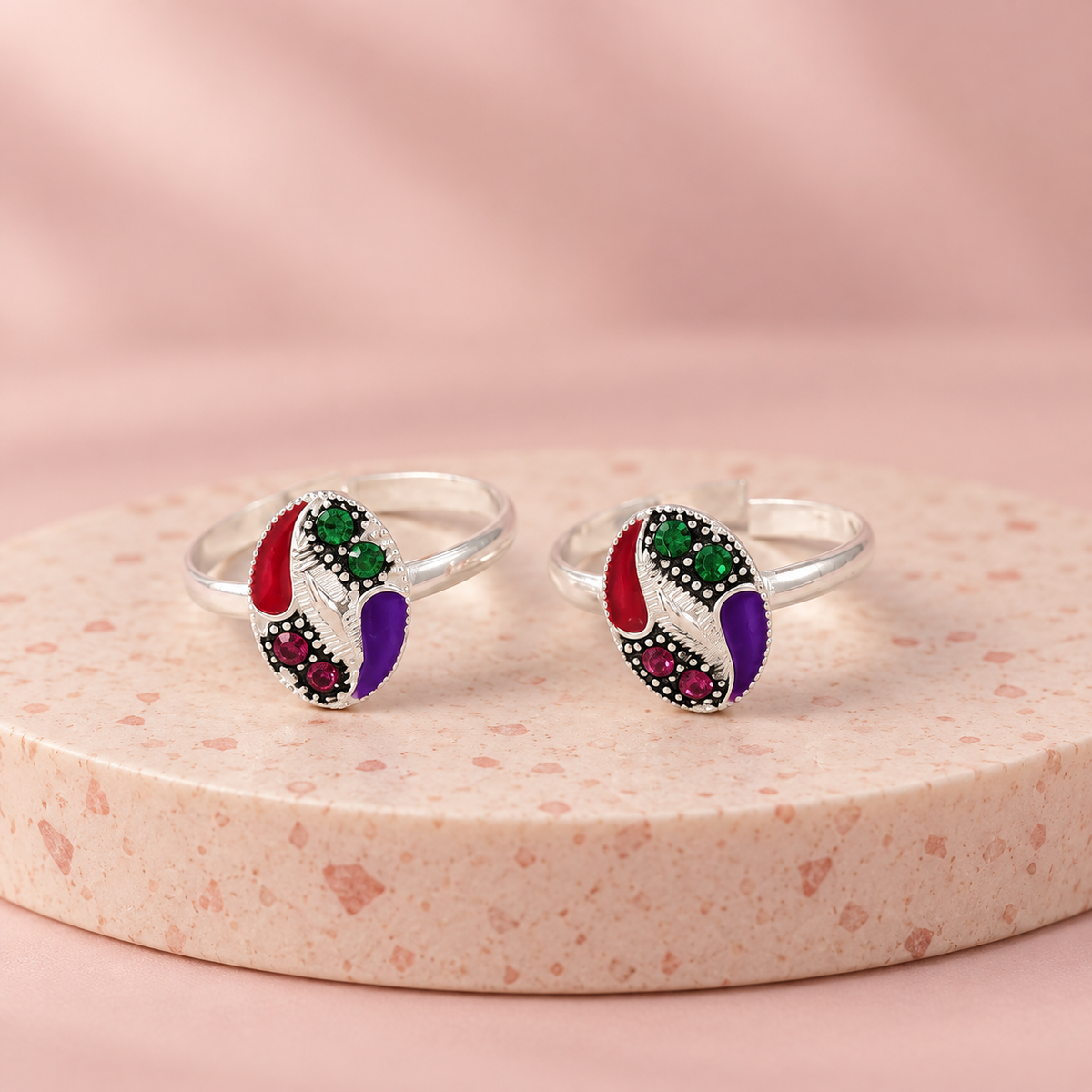 Ira Regal Swirl Silver Toe Rings