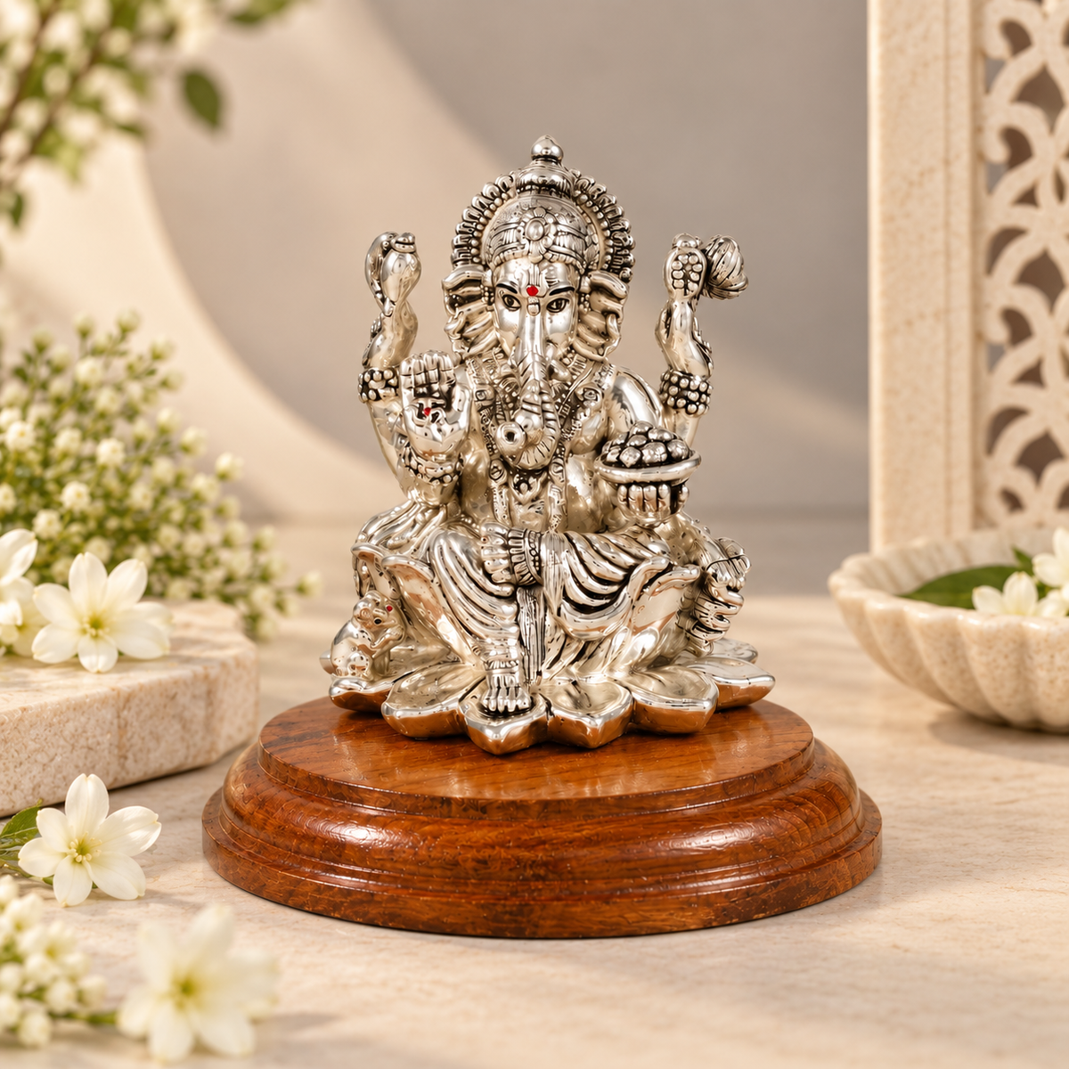Mahabhog Varadvinayak Ganesha Silver Idol