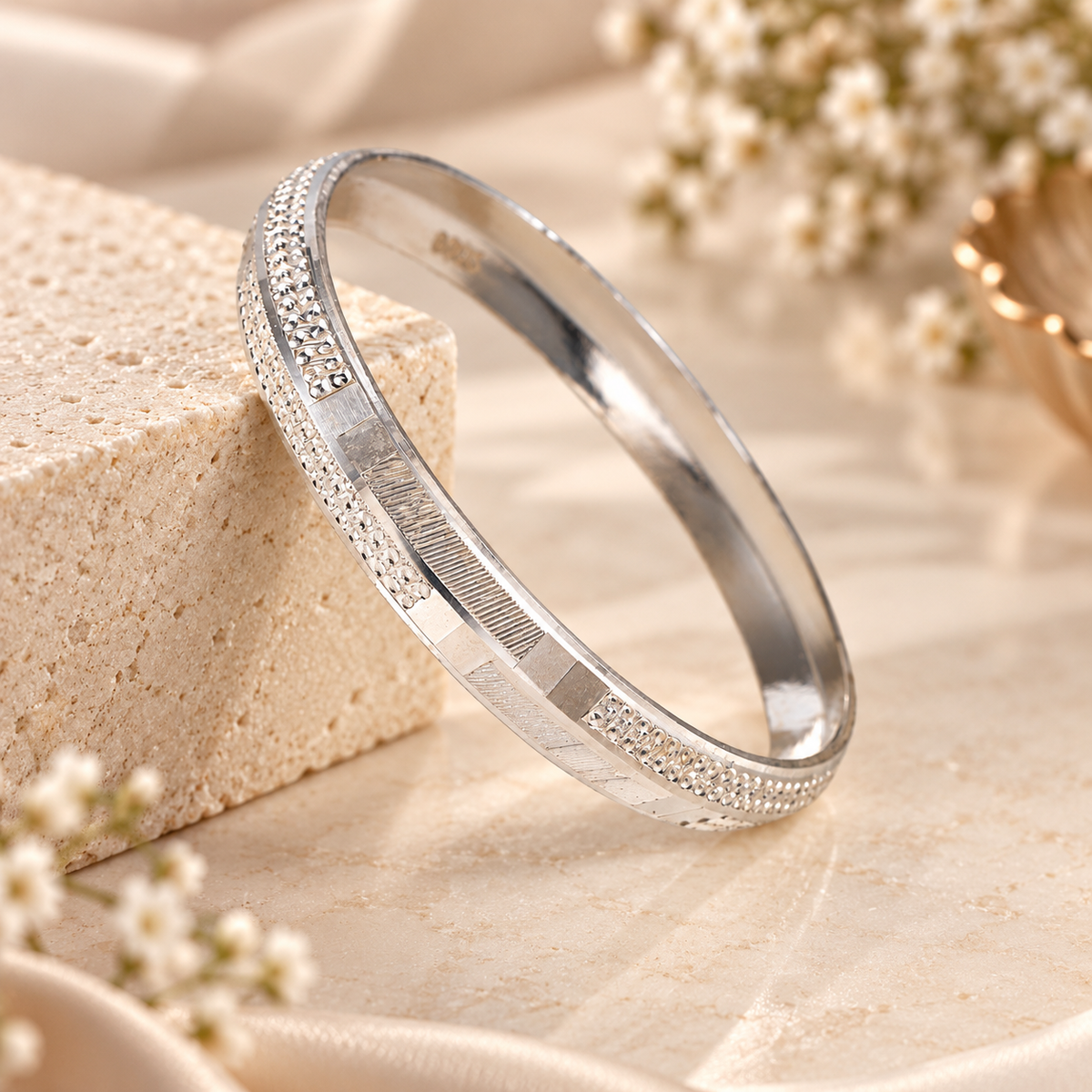 Ehan Premium Silver Kada For Him