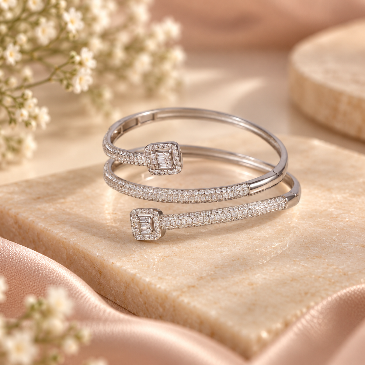 Saanvi Glow Silver Bracelet