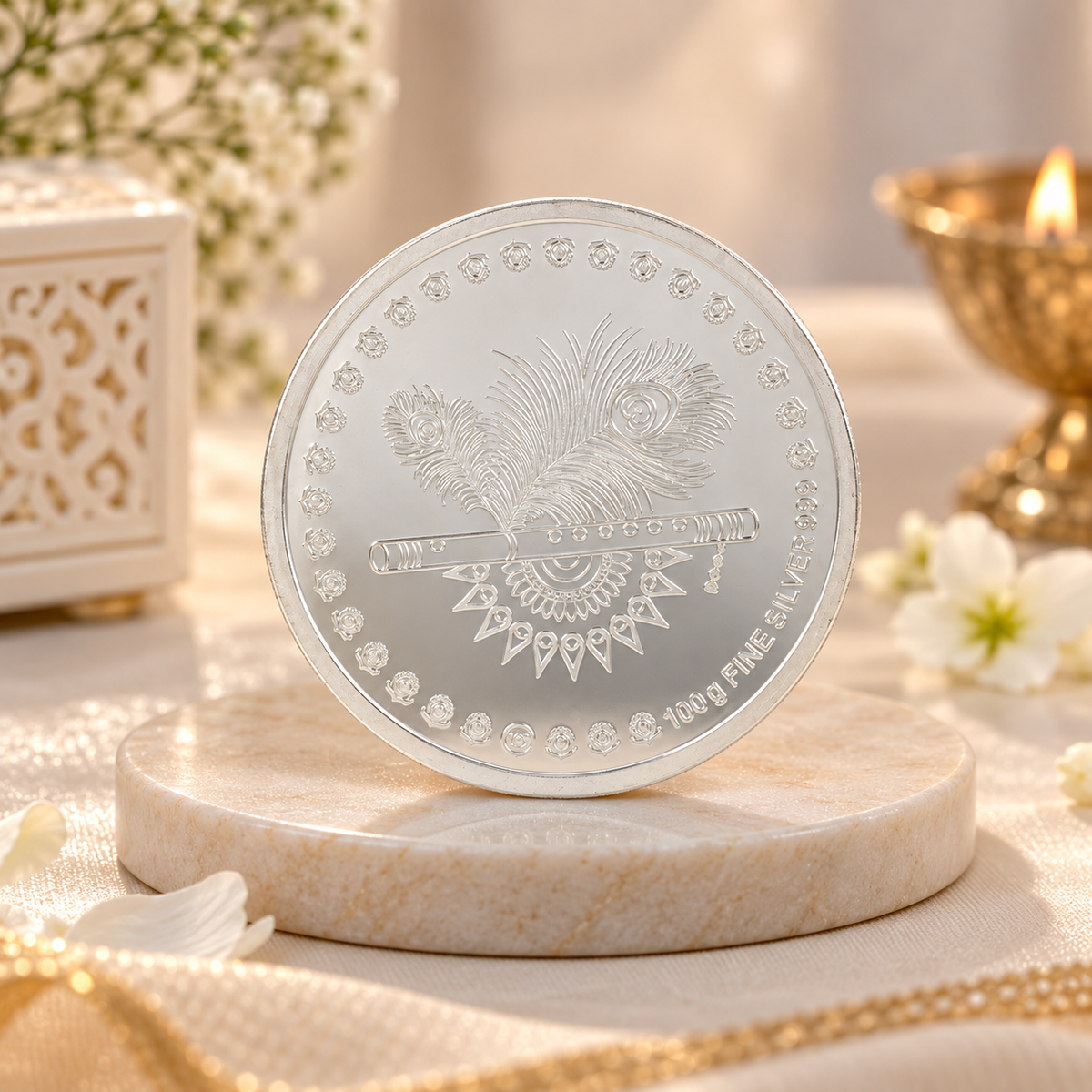 Shyam Radha Milan 100Gm Silver Coin