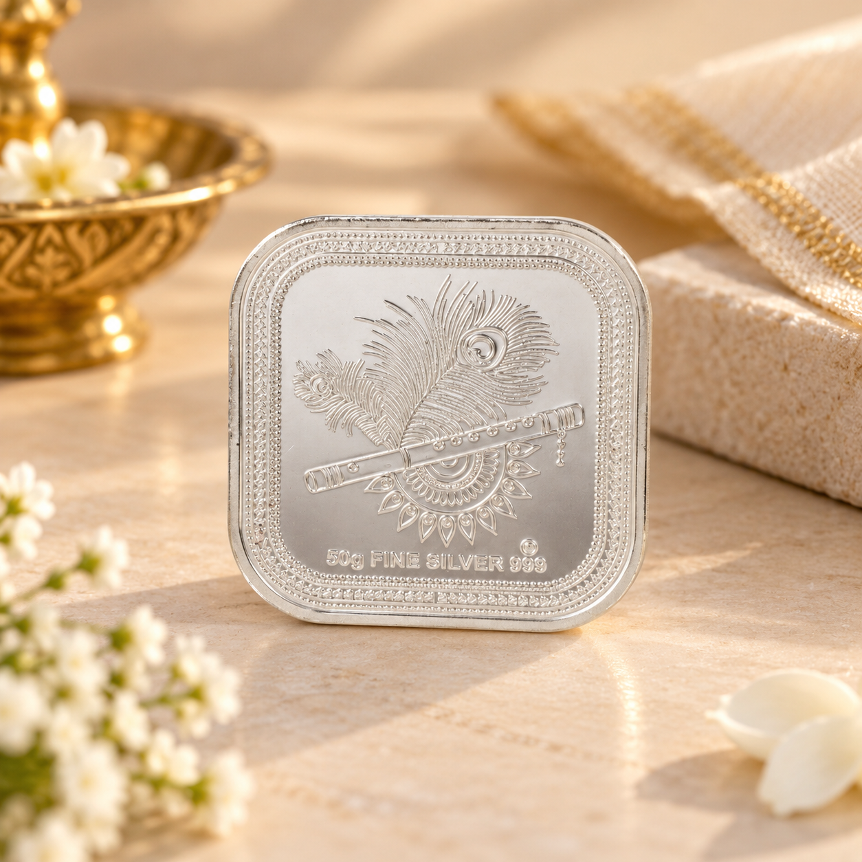 Radha Krishna Prem 50Gm Silver Coin