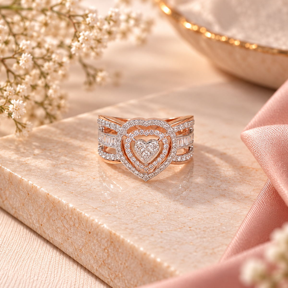 Navya Radiant Heart Diamond Ring
