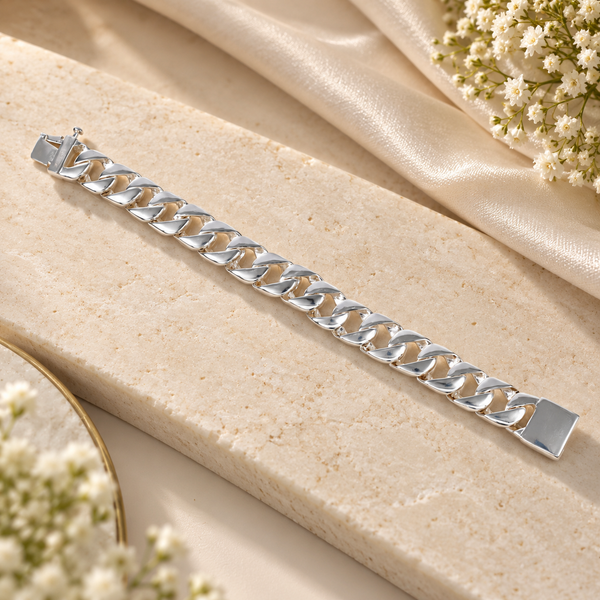 Deep Imperial Silver Chain Bracelet For Him