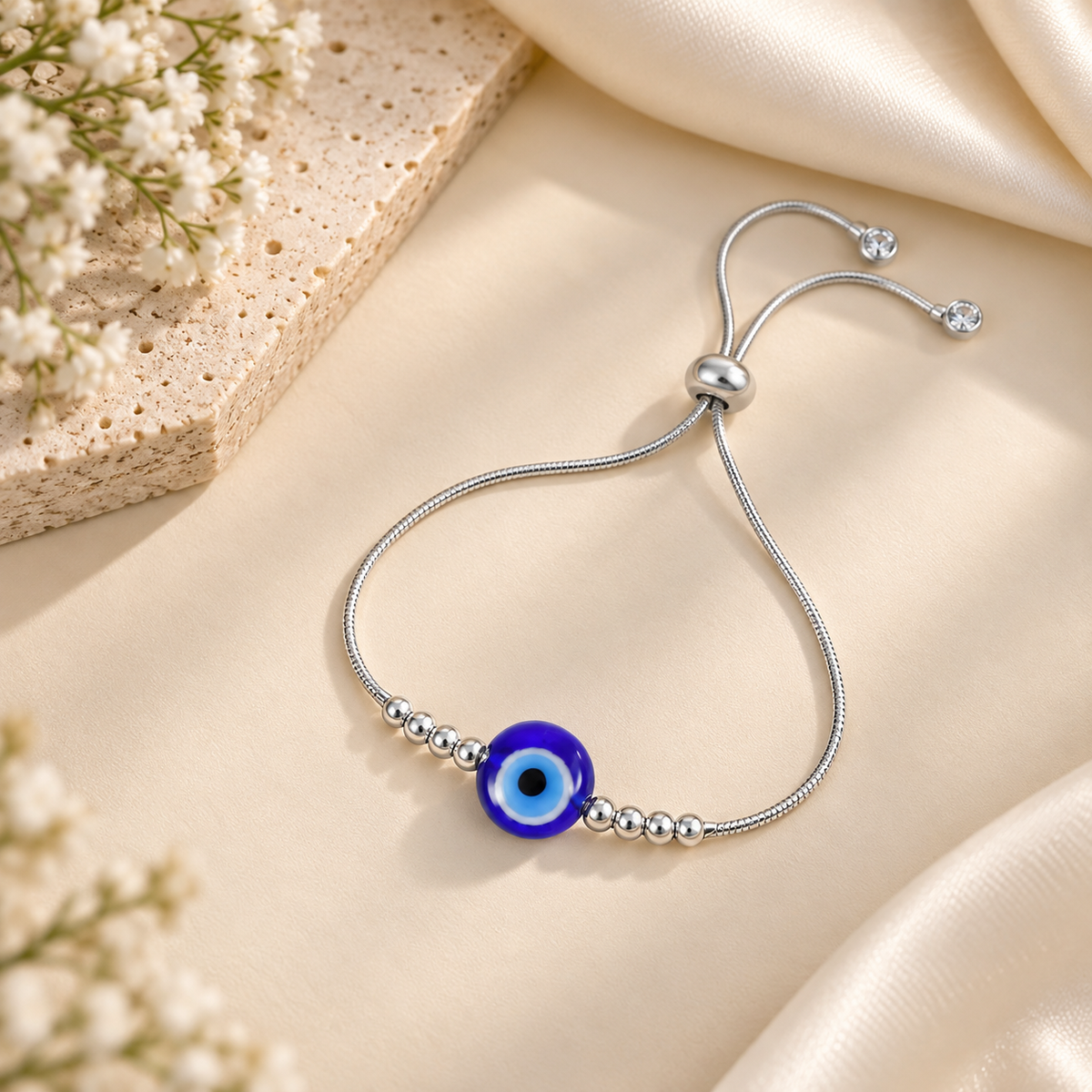 Ishita Evil Eye Silver Bracelet