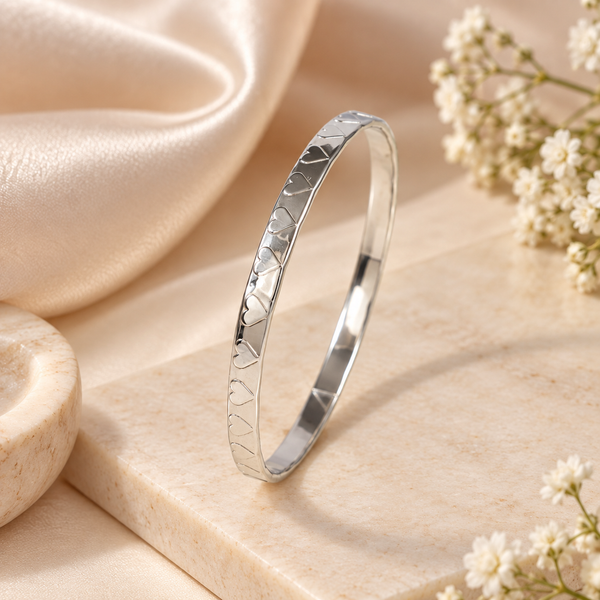 Myra Endless Hearts Silver Bangle