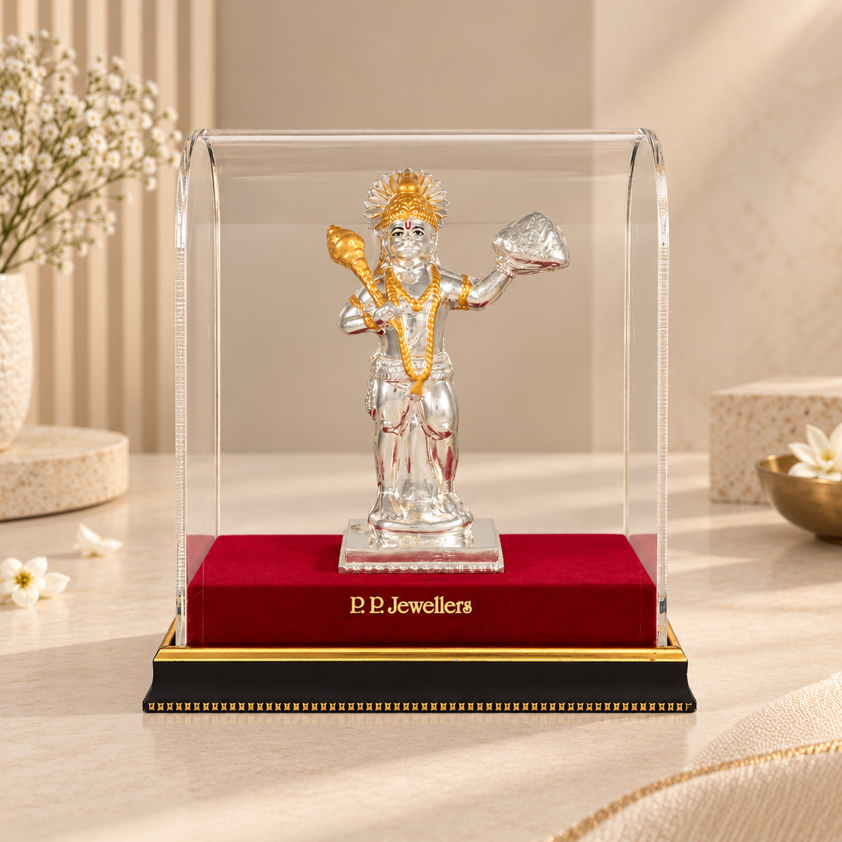 Sanjeevani Shakti Hanuman Silver Idol