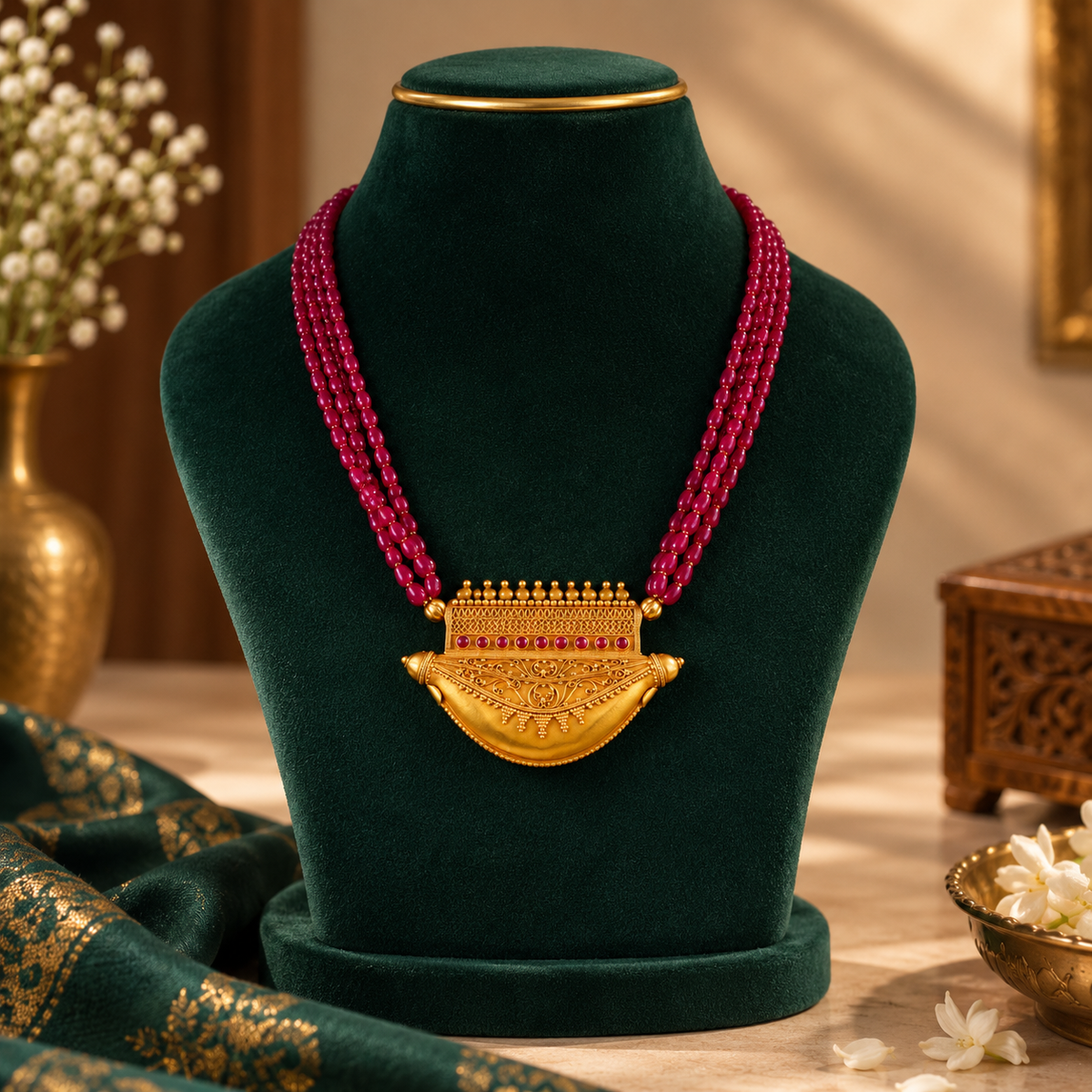 Manikya Rajsi Chandrika Gold Necklace