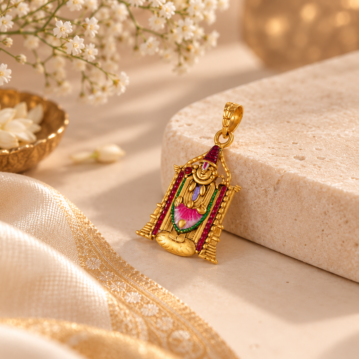 Balaji Temple Gold Pendant