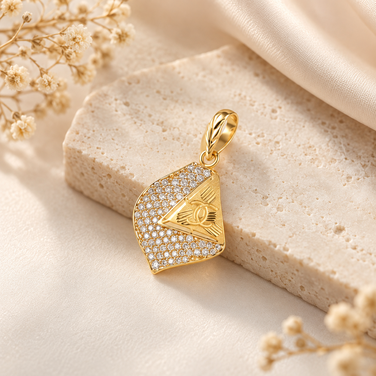 Aashi Geometric Gold Pendant