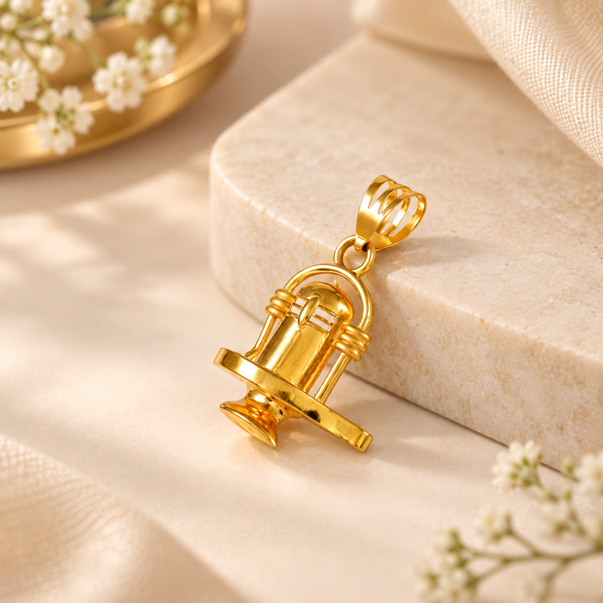 Shiva Lingam Gold Pendant For Him