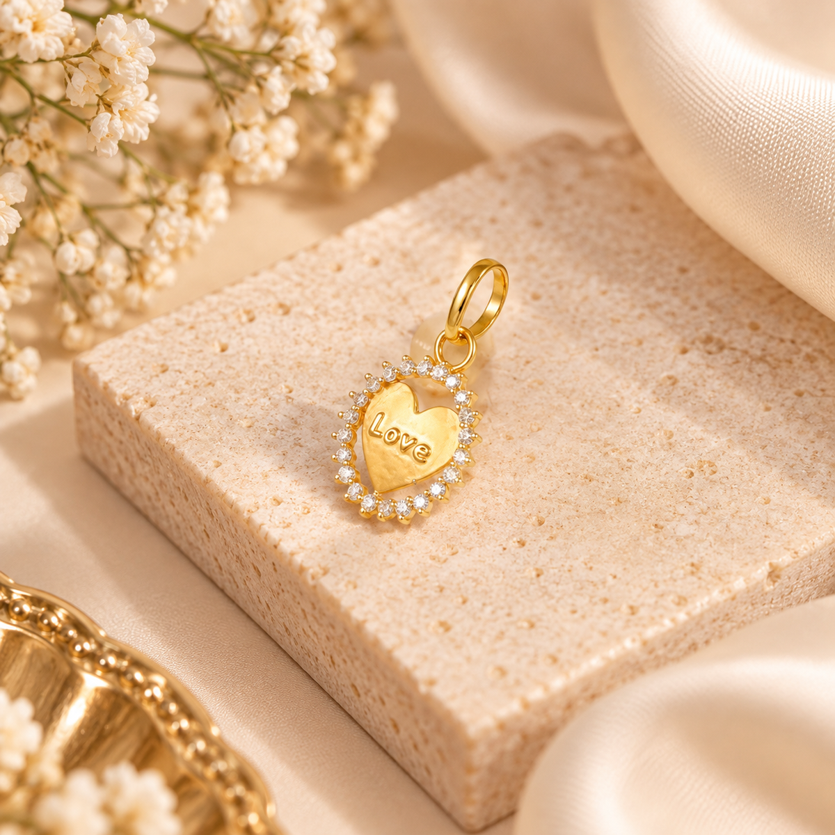 Nisha Heart Love Gold Pendant