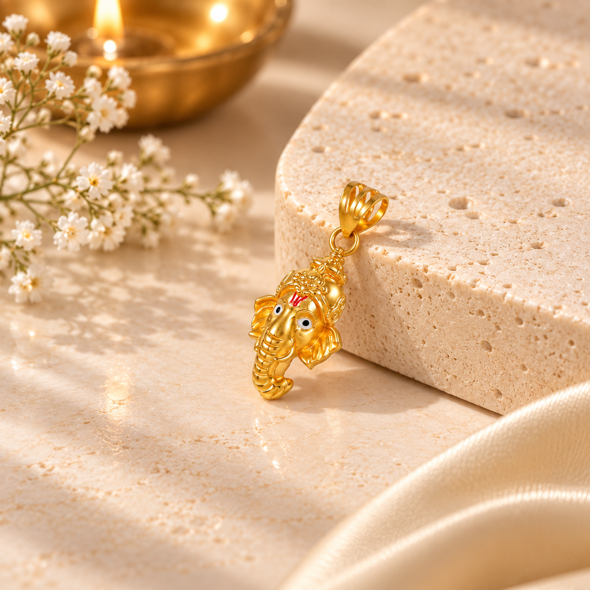 Auspicious Ganesha Gold Pendant For Him
