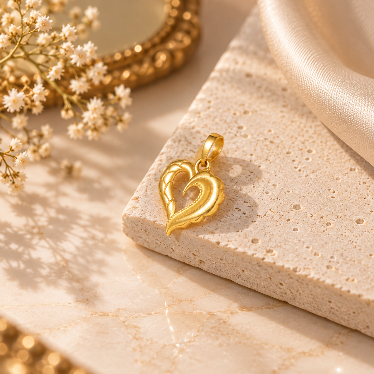 Prisha Embrace Heart Gold Pendant
