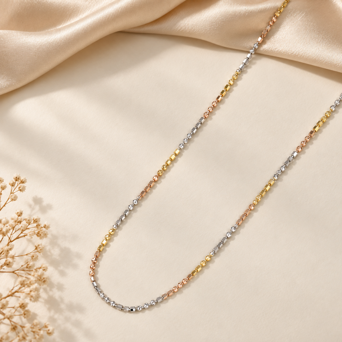 Aarohi Tricolor Silver Chain