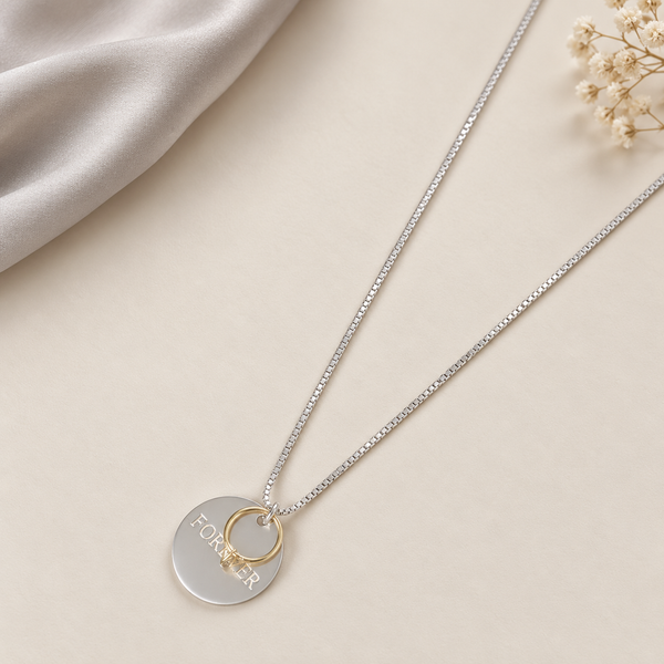 Kyra Forever Circle Pendant Silver Chain