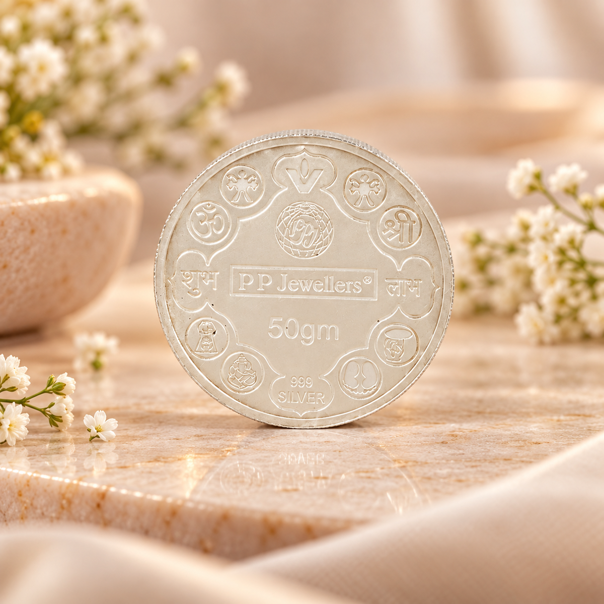 Divine Lakshmi Ganesh 50Gm Silver Coin