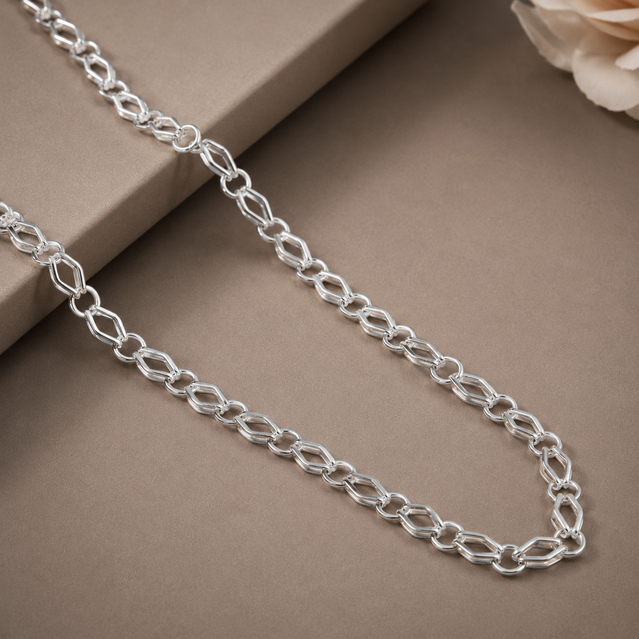 Dual Loop Silver Chain For Him
