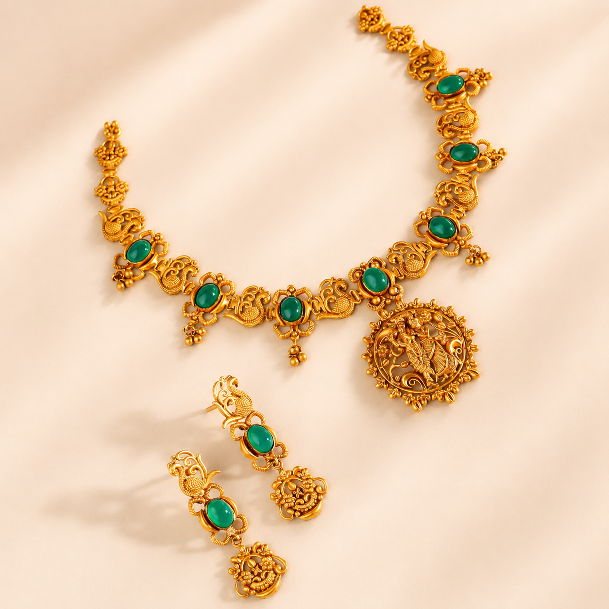 Gopika Golden Peacock Legacy Gold Necklace Set