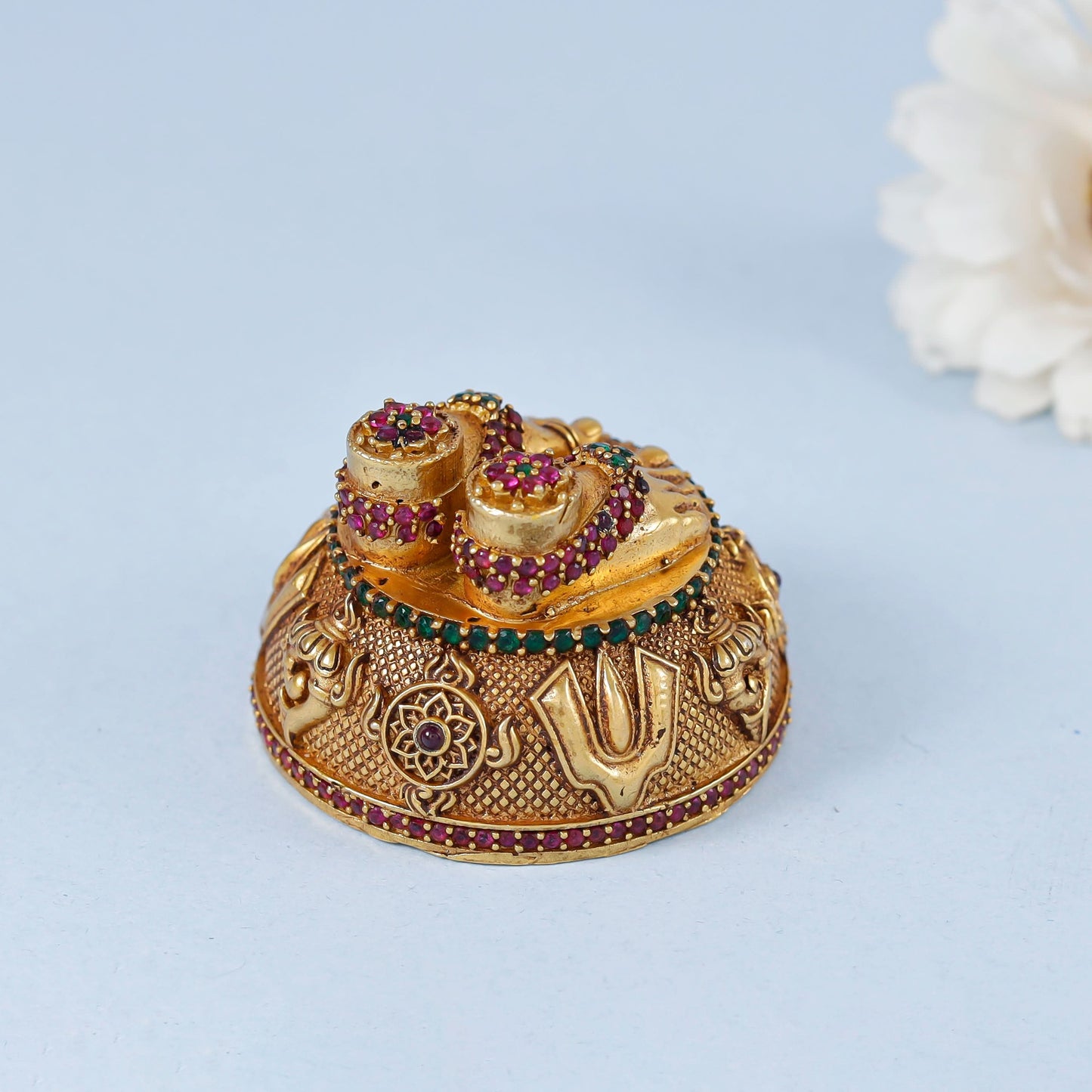 Tirupati Balaji Charan Paduka Silver Box