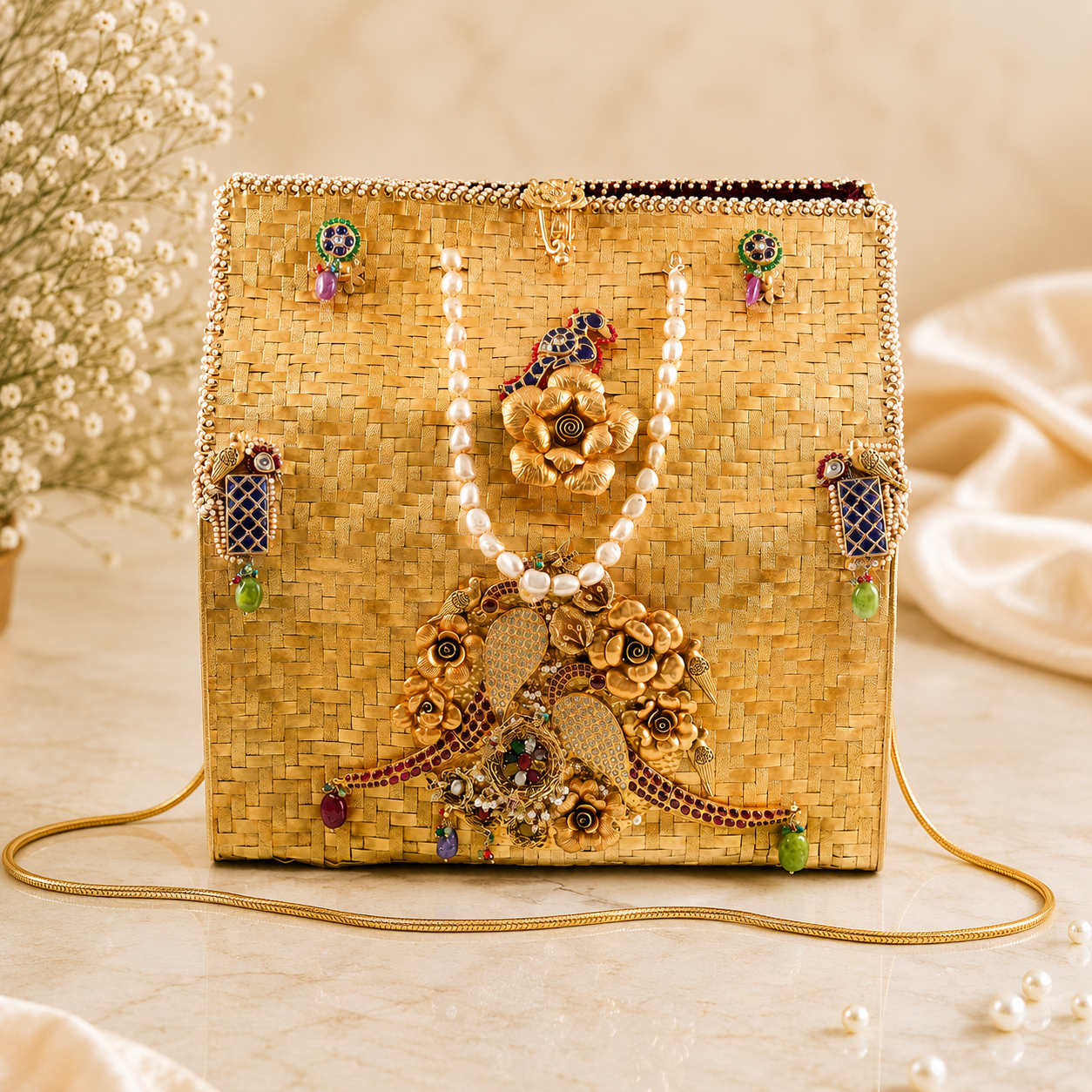 Traditional Golden Plated Silver Purse