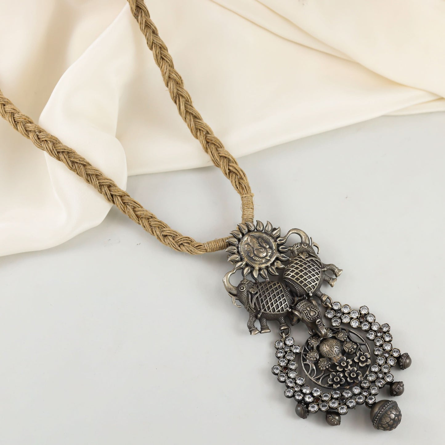 Elephant Sun Beautiful Necklace Silver Necklace