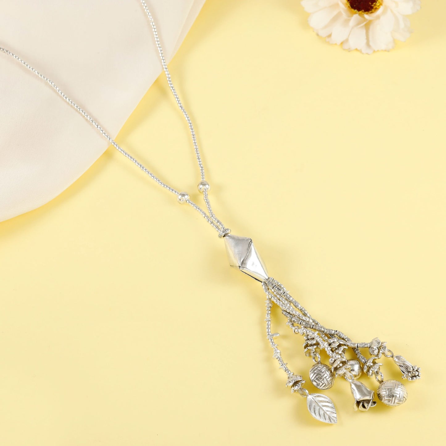 Jiya Small Bells Latkan Hanging Charms Necklace