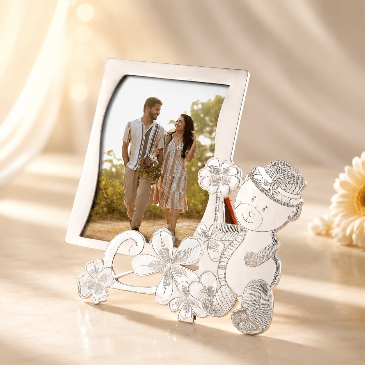 Sweet Teddy Memories Silver Photo Frame