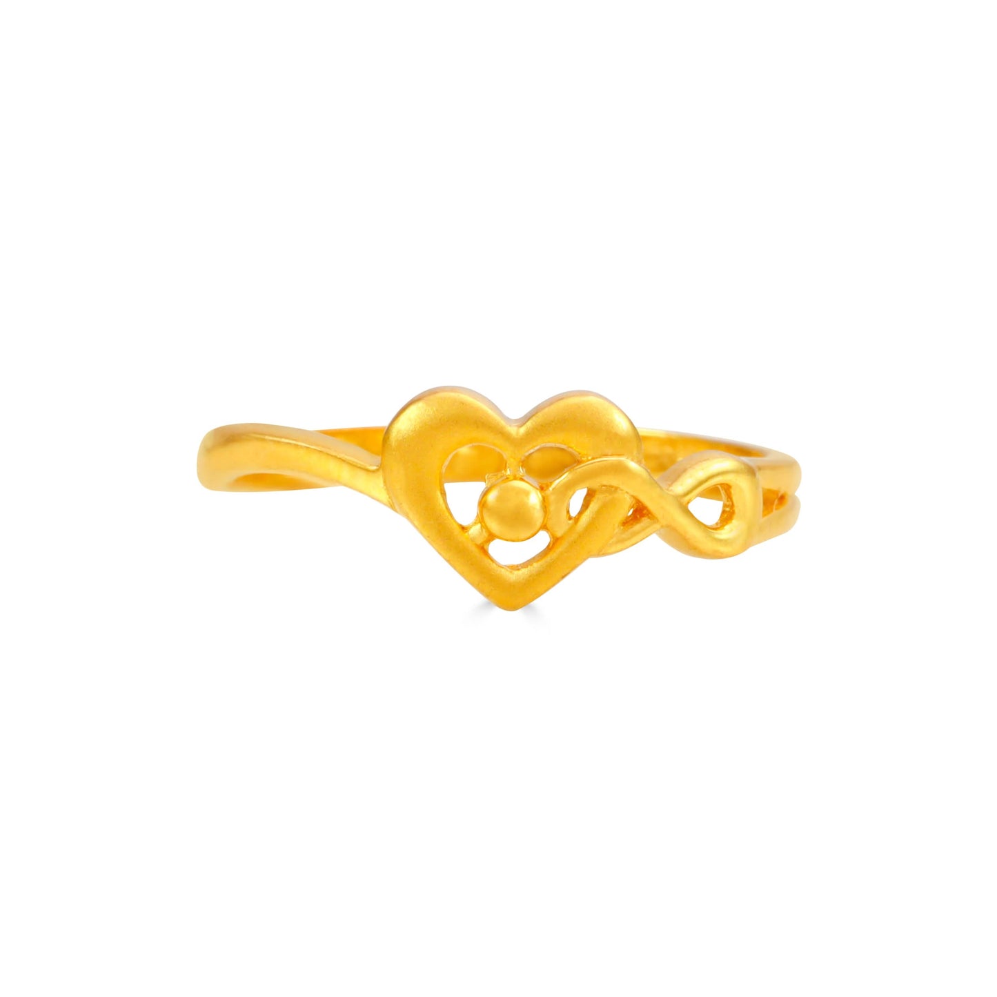 Seema Elegant heart-Knot Gold Ring