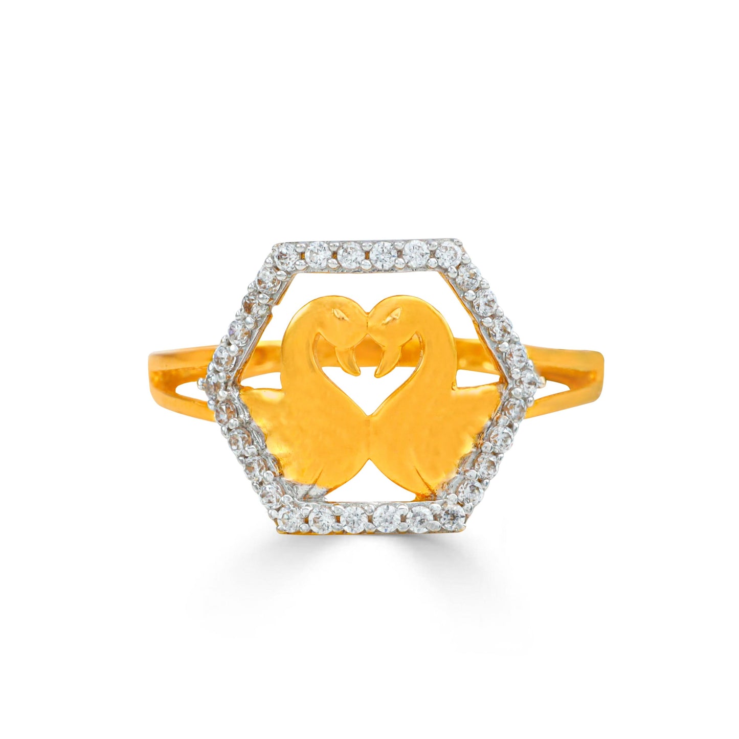 Ava Lotus Spark Gold Ring