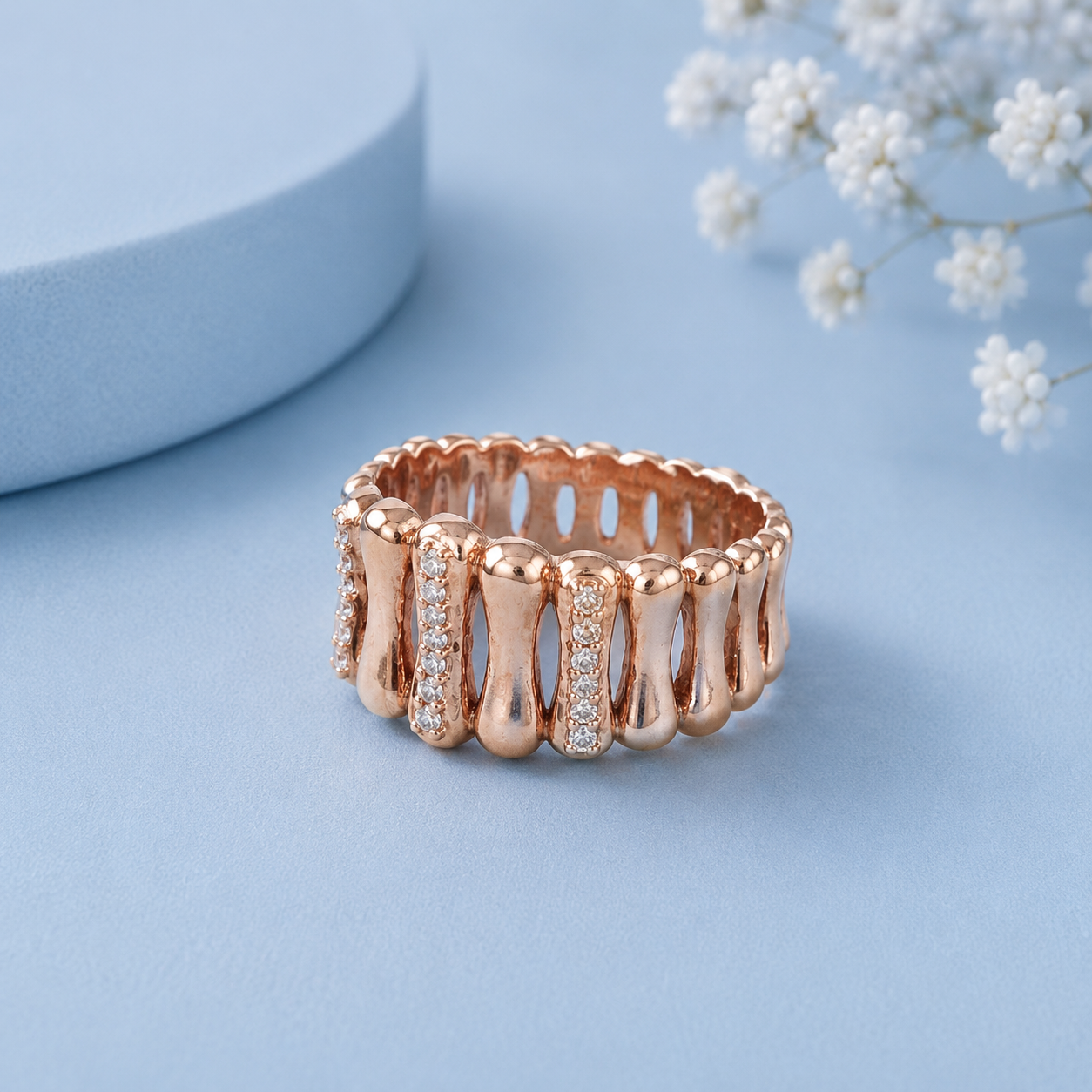 Aarna Rose Shine Silver Ring
