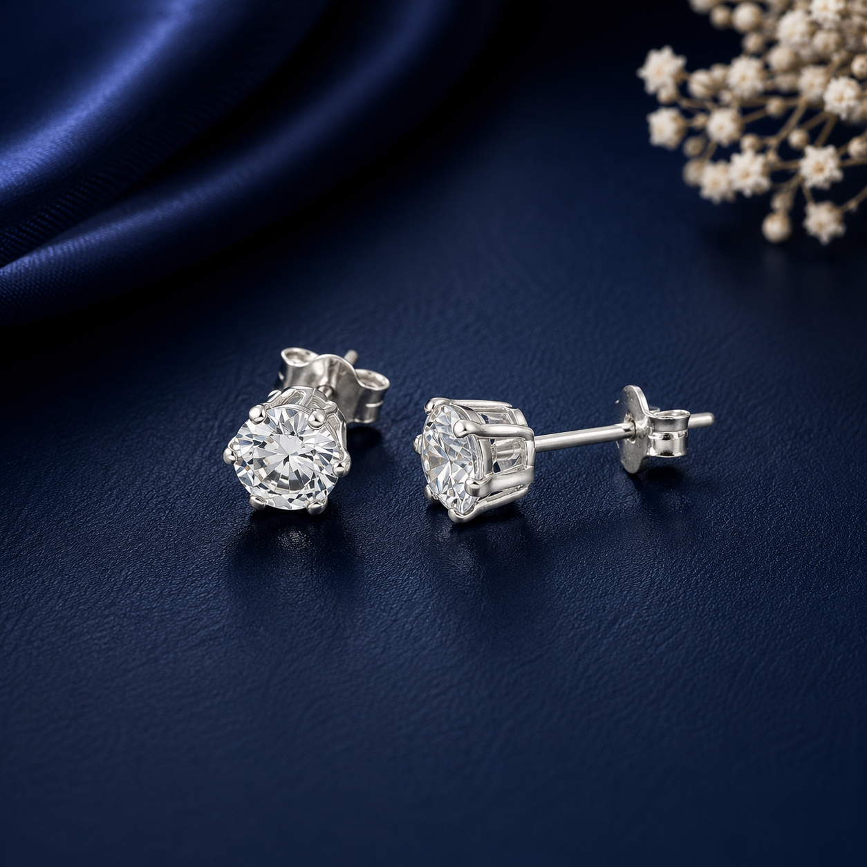 Alina Dazzling Crystal Silver Earrings