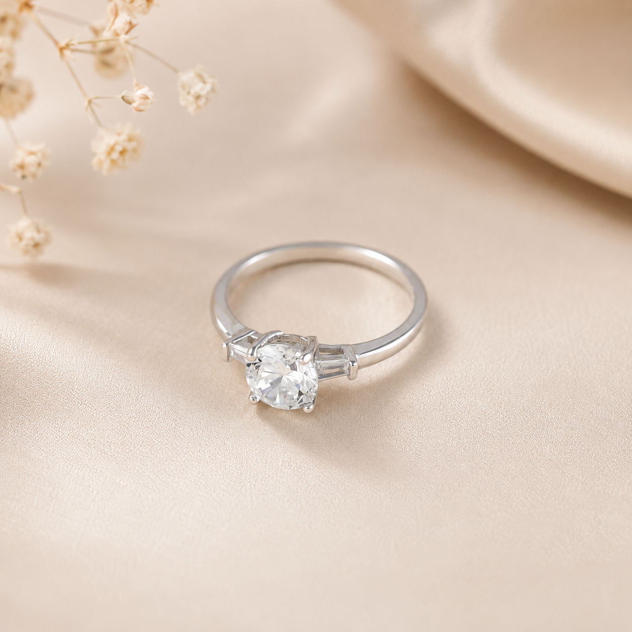 Nandini Subtle Shine Silver Ring