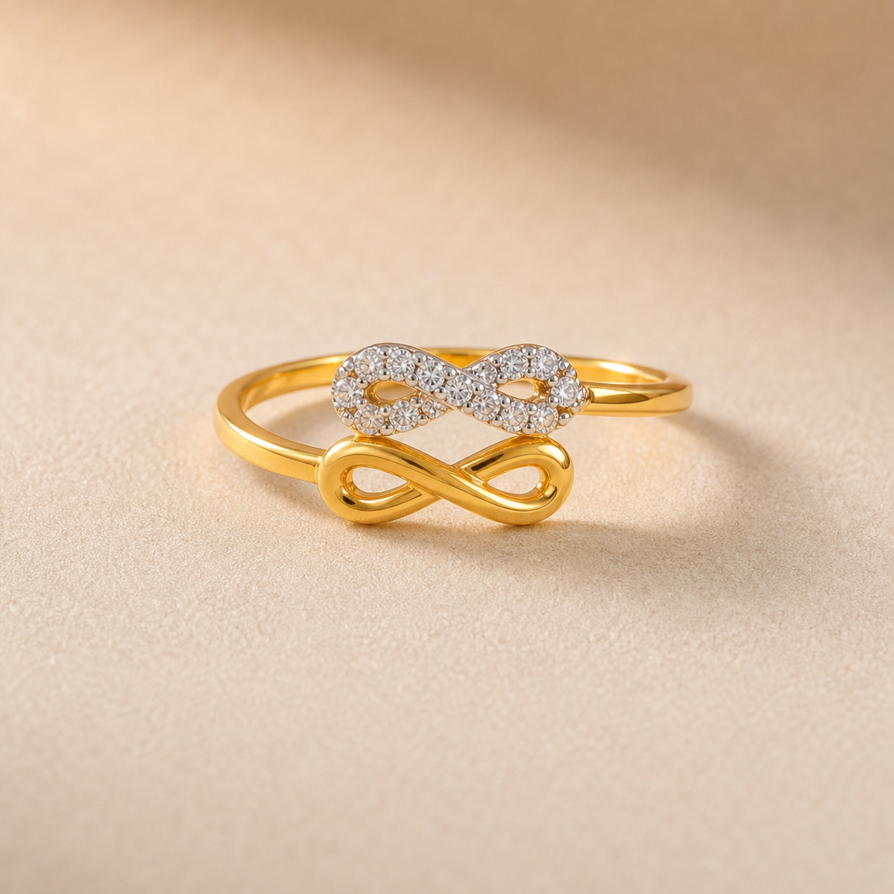 Anvaya Infinity Spark Gold Ring
