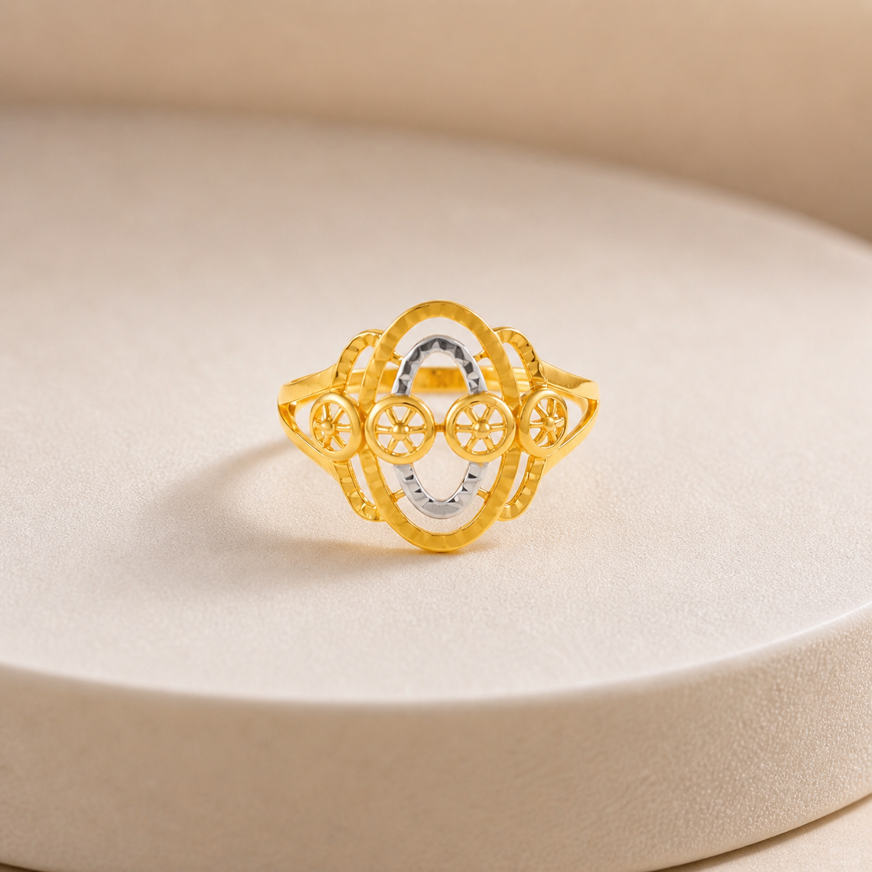 Yamini Orbit Charm Gold Ring