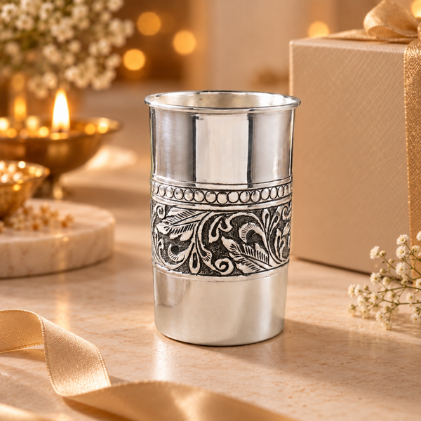Regal Leaf Silver Glass